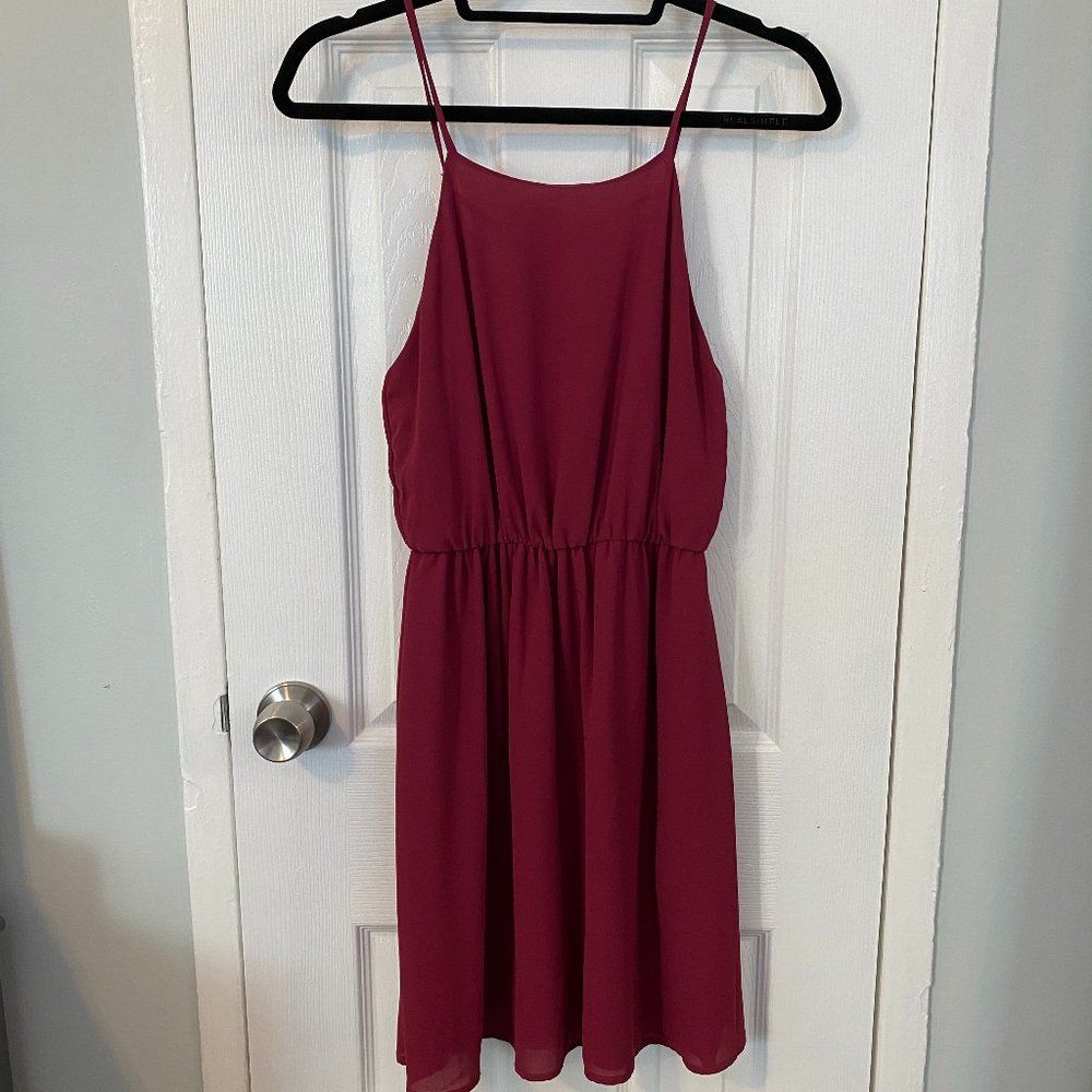 Lush Magenta Back Tie Dress